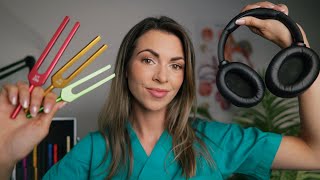 ASMR Hearing Exam Your MOST Favourite Tests Tuning Forks Beep Tests Competing Phrases 🎧 [upl. by Noyrb]