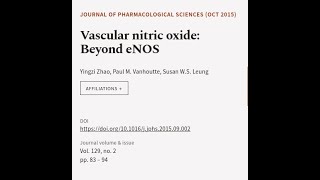 Vascular nitric oxide Beyond eNOS  RTCLTV [upl. by Ronnoc]