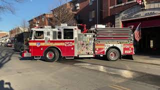 BRAND NEW 2020 FDNY ENGINE 250 RESPONDING FROM QUARTERS ON FOSTER AVENUE IN BOROUGH PARK BROOKLYN [upl. by Eenej]