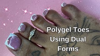 Polygel Toes for Beginners  Polygel Toes Using Dual Forms  Polygel Toes Using Nail Forms [upl. by Erle214]