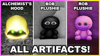 All 3 Artifact Locations Alchemists Hood Rob Plushie Bob Plushie in SLAP BATTLES ROBLOX [upl. by Yemane]