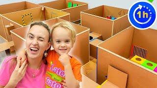 Box Fort Maze Challenge and more funny stories for kids with Chris and Mom [upl. by Helmer]