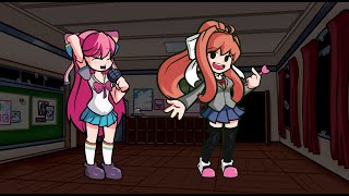 Friday Night Funkin Love Failure Glitcher Monika Mix Plus But Giffany And Monika Sing It [upl. by Nibur]