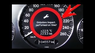 Solution error Emissions inspect Performed on time on Mercedes W211 W219 CLS  Main inspection [upl. by Nesnej671]