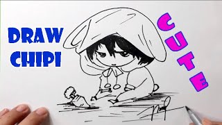 How To Draw Cute Sticker Simple Sticker DrawingHow To Draw Chipi Easy BTHQ09 [upl. by Eeresid570]