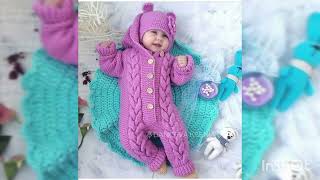 Newborn saweter Elegant croche handicted kids top designs [upl. by Linnette]