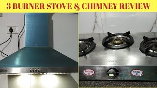 PREETHI 3 Burner Gas Stove SUNFLAME Chimney Review Cleaning Tips for Chimney amp Gas stove in Tamil [upl. by Lauri]