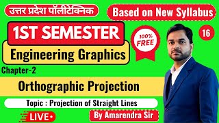 Lec16 Engineering Graphics II Projection of Lines PolytechnicPathshala [upl. by Sgninnej866]