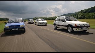 Peugeot 205 GTI 309 GTI 405 Mi16 505 Turbo COMPARATIF VIDEO  so show [upl. by Ycnan]