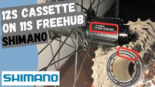 12 Speed Shimano Road Cassette on 11 Speed Freehub [upl. by Ahsilem]