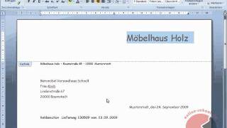 Word 2010 Kopf und Fußzeilen mit Word erstellen  Videoanleitung von onlineschoolde [upl. by Ennaeed]