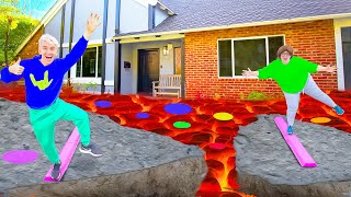 10000 FLOOR IS LAVA CHALLENGE vs MYSTERY NEIGHBOR Prank In Backyard [upl. by Mozelle]