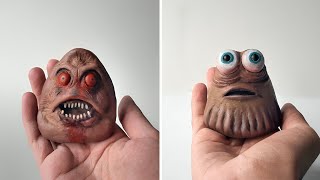 Making Bous Revenge  Creepy Pou And Sad Pou Sculpture Timelapse Alianmadex [upl. by Kubis]