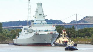 HMS Cardiff afloat for the first time [upl. by Nodnas]