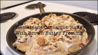 Homemade Cinnamon Rolls with Brown Butter Cream Cheese Frosting  Stove Top Kisses RecipeReview [upl. by Oicul611]