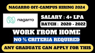 NAGARRO OFF CAMPUS HIRING  20212024 ELIGIBLE  ANY GRADUATE  SALARY 4 LPA  Work From Home [upl. by Harvison]