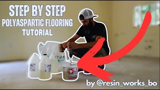 Simple Step by Step Polyaspartic Floor Coating  House or Garage Flooring [upl. by Sammie]