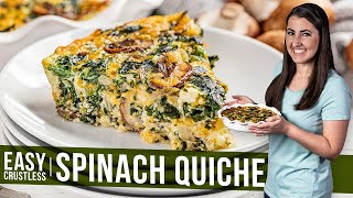 Easy Crustless Spinach Quiche [upl. by Bible7]