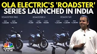 Ola Electric Launches EMotorcycle Series Roadster Starting At ₹74999  Bhavish Aggarwal  N18V [upl. by Ainesell]