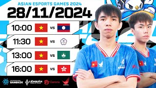 VÒNG BẢNG amp VÒNG LOẠI KÉP ASIAN ESPORTS GAMES 2024  LIÊN QUÂN MOBILE  NGÀY 2811 [upl. by Notsud]