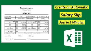 Make a Salary Slip in Excel  Automatic Salary Pay Slip in 5 Minutes [upl. by Eynobe]