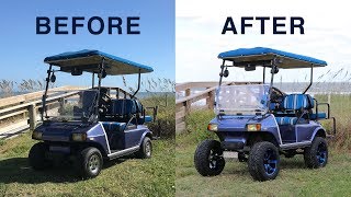 Club Car DS All Sports Long Travel Lift Kit Installation [upl. by Rizan]