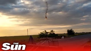 Russian fighter jet shot down midair near Kherson Ukrainian [upl. by Peggie511]