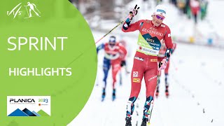 Norwegian superstar Klaebo claims third straight Sprint gold  Planica 2023 [upl. by Suirtimid]