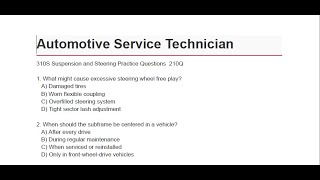 310S Automotive Service Technician Red Seal Exam Practice [upl. by Ahras202]