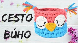 🦉CESTO DE TRAPILLO BÚHO🦉  FÁCIL  PASO A PASO🦉🦉 [upl. by Kalvin]