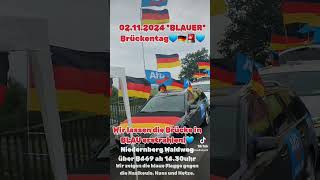 BLAUES Brückenleuchten 02112024 bei Aschaffenburg AfD [upl. by Arlyn183]