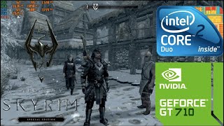 GT 710  Skyrim Special Edition  720p Low Settings Gameplay  Core 2 Duo  3GB RAM [upl. by Schwerin]