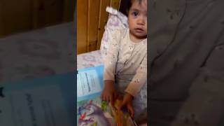 Toddler singing ‘tong tong pakitong’ Filipino song 😄 cutetoddler shorts familybonding [upl. by Ahsikat]