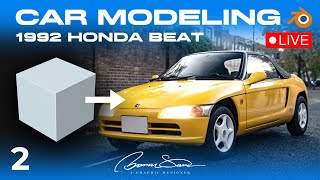 Blender 3D Car Modeling  Part 2  1992 HONDA BEAT blender blender3d modeling [upl. by Craig]