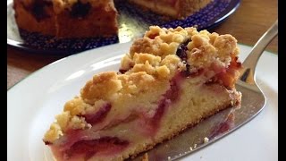 PflaumenStreuselkuchen backen Rezept  Plum Crumble Cake Recipe  ENG SUBS [upl. by Norb]