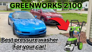 BEST AFFORDABLE pressure washer for your car GREENWORKS 2100 PSI [upl. by Walli]