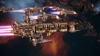 Imperial Navy vs Tyranids  4K Quality  Battlefleet Gothic Armada 2 [upl. by Katzen787]