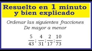 ORDENAR FRACCIONES  ¡Rápido y Fácil [upl. by Hutner]