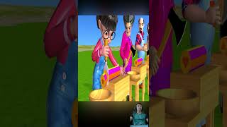 Scary Teacher 3D vs Squid Game Cutting Gum HoneyComb Candy Small Pieces Challenge shorts [upl. by Nilahs]