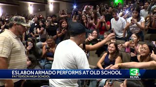 Eslabon Armado throws surprise performance at their old school in Patterson [upl. by Blakeley]