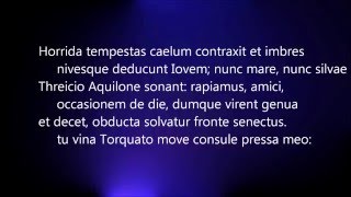 Horatii Epodos XIII  Horace Epode 13 Horrida tempestas caelum contraxit et imbres [upl. by Hnahk173]