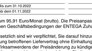 Preisschock bei Entega Tarif erhöht sich um 95€ im Monat [upl. by Tavi45]