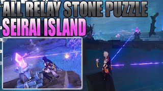 All 5 Relay Stone Puzzles Seirai Island  Genshin Impact [upl. by Ahgiel]