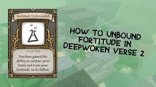 How to Unbound Your Fortitude  Deepwoken Verse 2 [upl. by Assener]