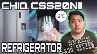 CHEAPEST SIDE BY SIDE 2 DOOR INVERTER TYPE REFRIGERATOR  CHIQ CSS20NII  PRODUCT REVIEW  Jej [upl. by Marozik]