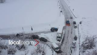 Strade ghiacciate mezzi fermi disagi a Giussano drone [upl. by Eenehs218]