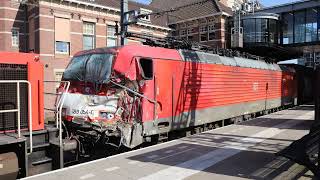 Goederenloc treinongeluk Voorschoten weggesleept  Freight loc train accident Voorschoten towed away [upl. by Nod]