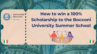 How to win a 100 Scholarship to the Bocconi University Summer School [upl. by Ocihc]