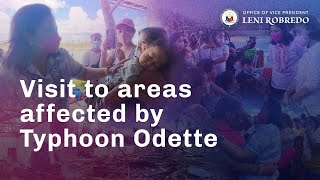 Leni Robredo visits areas affected by Typhoon Odette [upl. by Aguie]