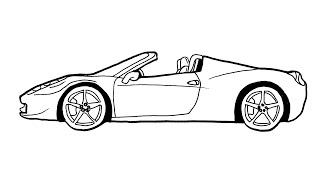 How To Draw a Ferrari Car Drawing  Ferrari Araba Çizimi Çok Kolay  Çizim Mektebi Araba [upl. by Seumas886]